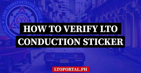 conduction sticker coding|LTO Conduction Sticker Verification for Plate Number in Motor .
